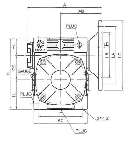 Right Angle Gear Speed Reducer 143T 10:1 Size 70 (Left Output) | TUM7010-L - Forces Inc