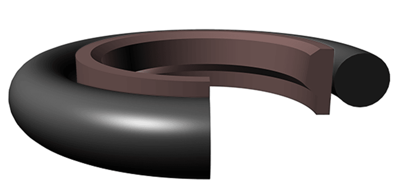 Rod Buffer Step Seal (RZ) 28mm x 38.7mm x 3.93mm - BR.PTFE/NBR - Forces Inc