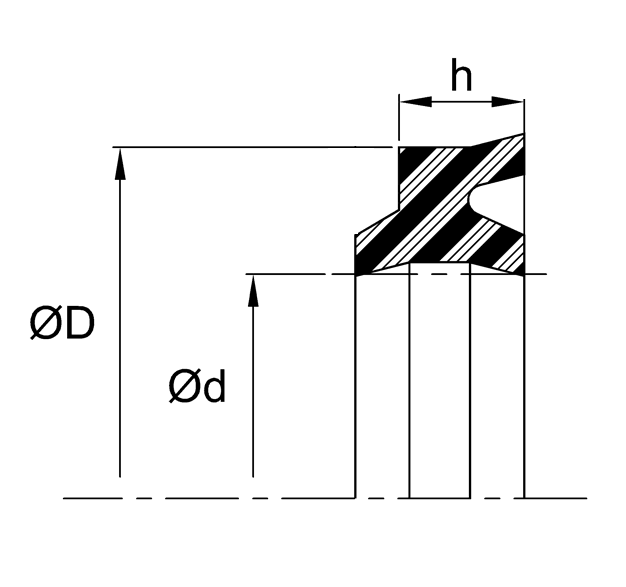 Rod Wiper (H) 0.250" x 0.562" x 0.194" - Polyurethane - Forces Inc