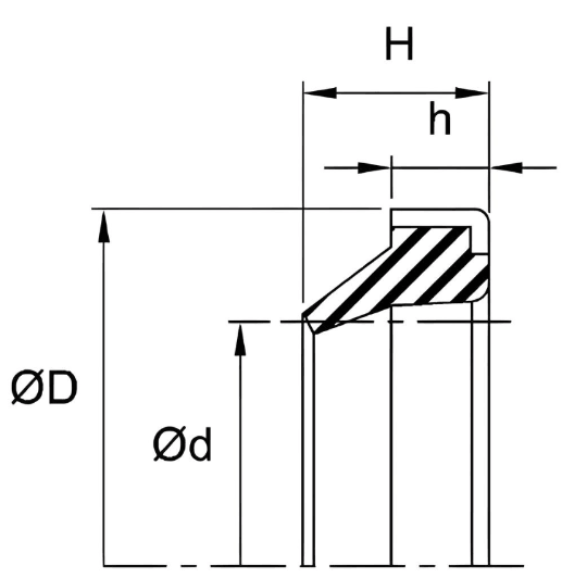 Rod Wiper (WN) 10mm x 16mm x 8mm - Nitrile/Steel - Forces Inc