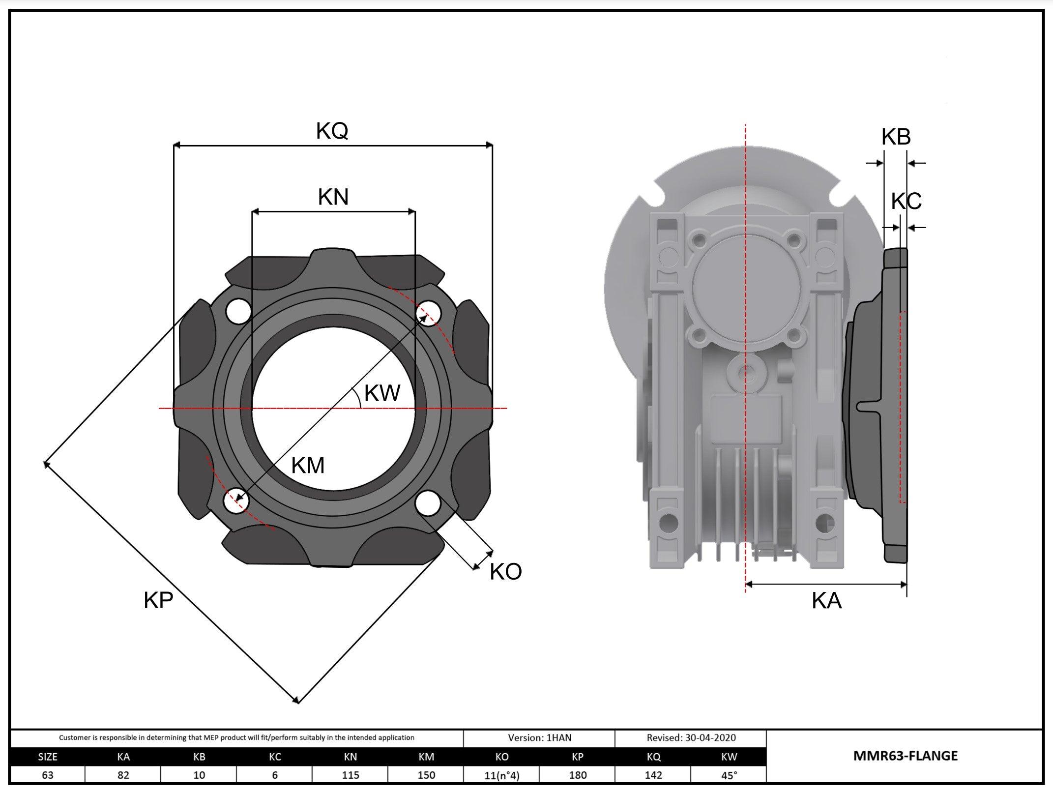 Size 63 Output Flange FA - Forces Inc