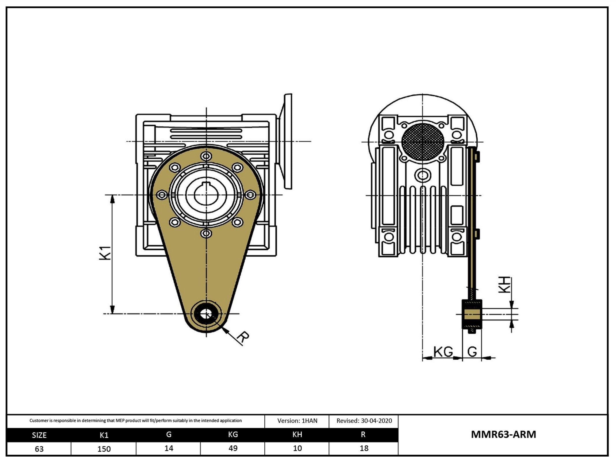 Size 63 Torque Arm Assembly - Forces Inc