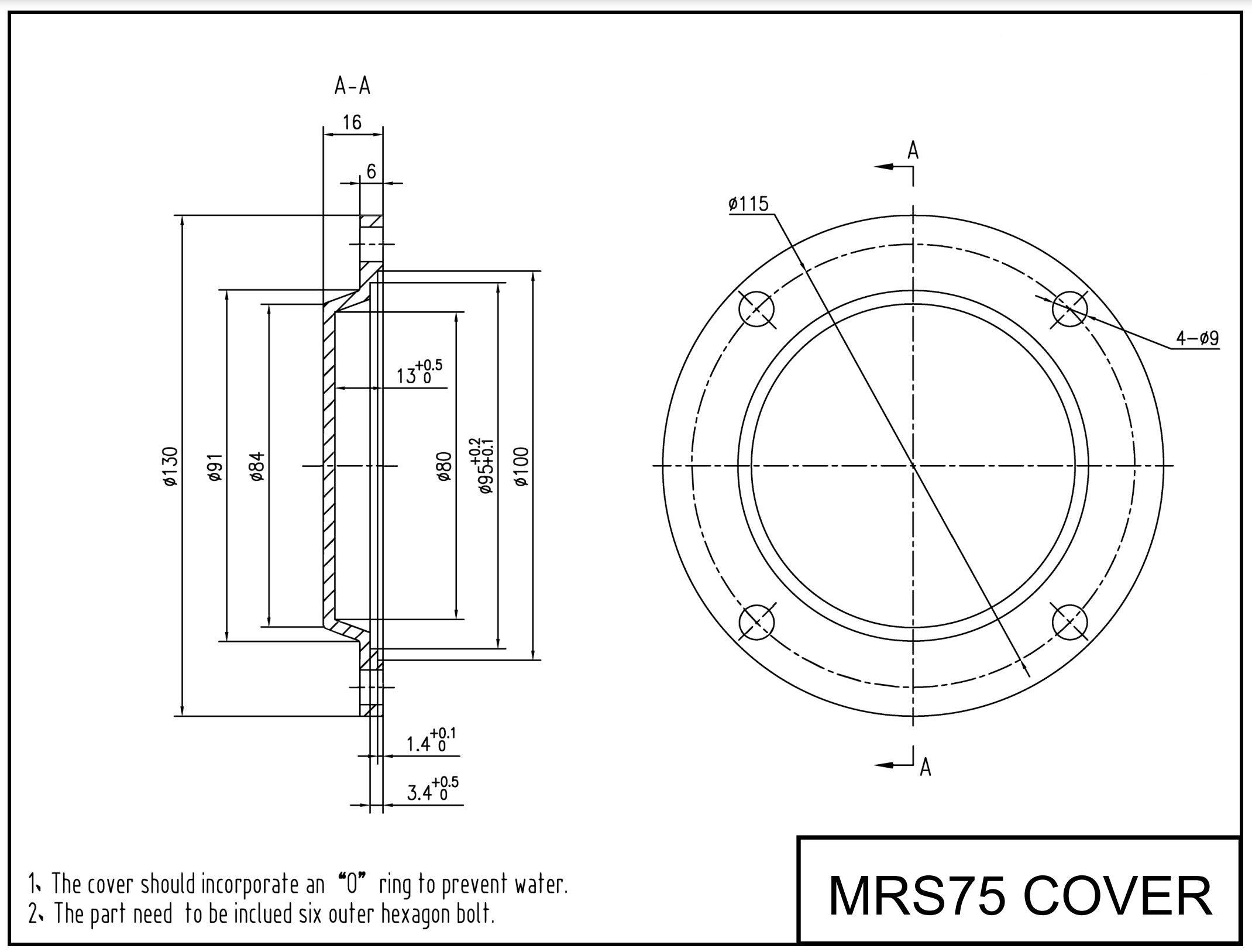 Size 75 304SS Safety Cover W/ Stainless Hardware - Forces Inc