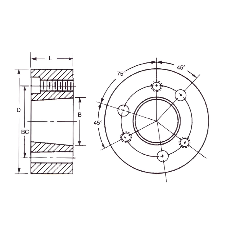 SDS-A QD Weld-On Hub - Carbon Steel - Forces Inc