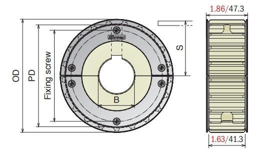 Split Conveyor Sprocket With Guides (Machined) Series 815 - 1-1/2" Bore, 23 Teeth - Forces Inc