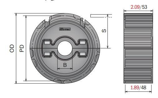 Split Idler Conveyor Sprocket (Molded) Series 815 - 1" Bore, 21 Teeth - Forces Inc