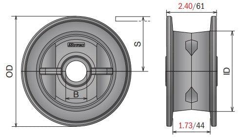 Split Idler Conveyor Wheel (Molded) Series 815/820 - 1-1/2" Bore, 21 Teeth Equivalent - Forces Inc