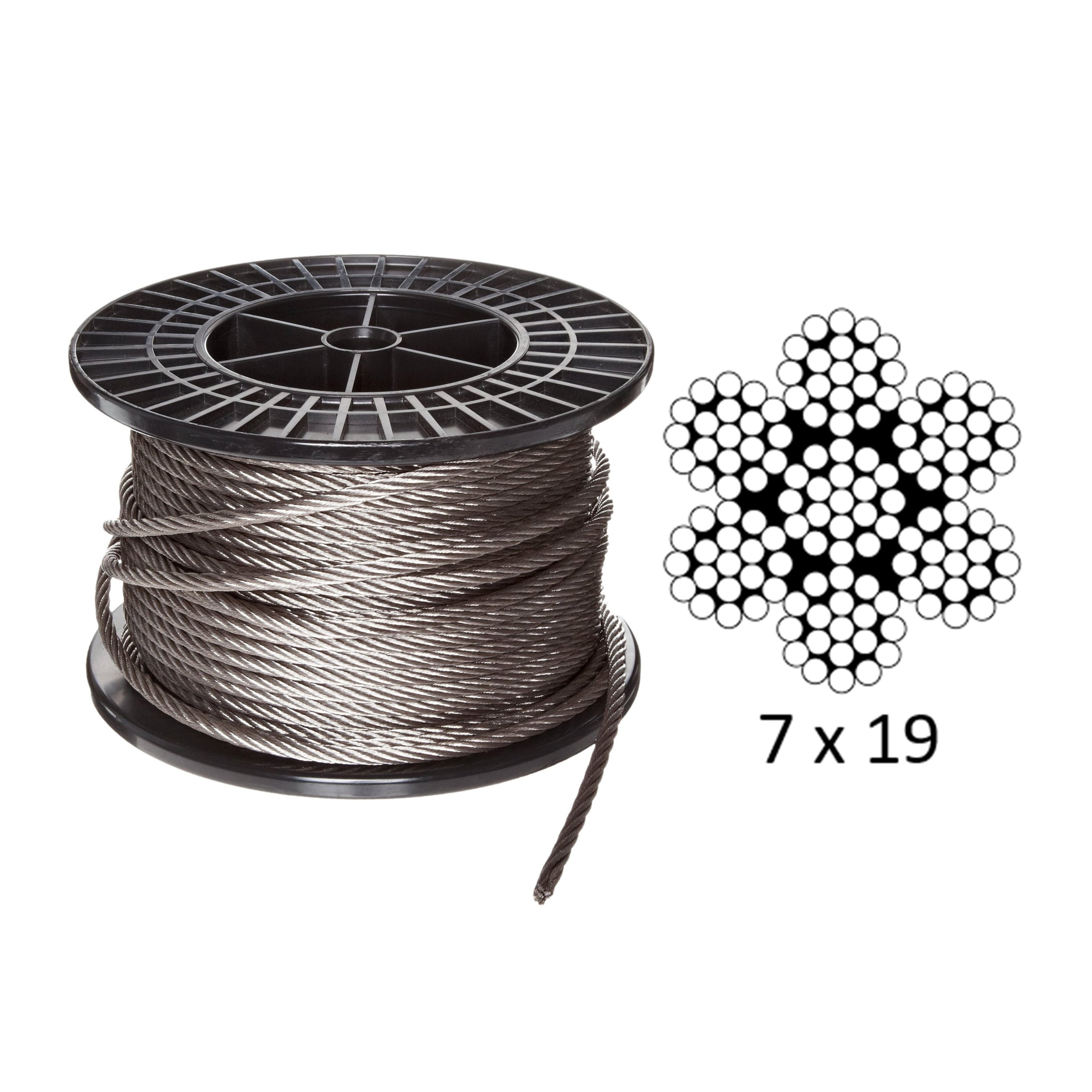 1/8" Vanguard® Wire Rope 7 x 19 - Stainless Steel 316