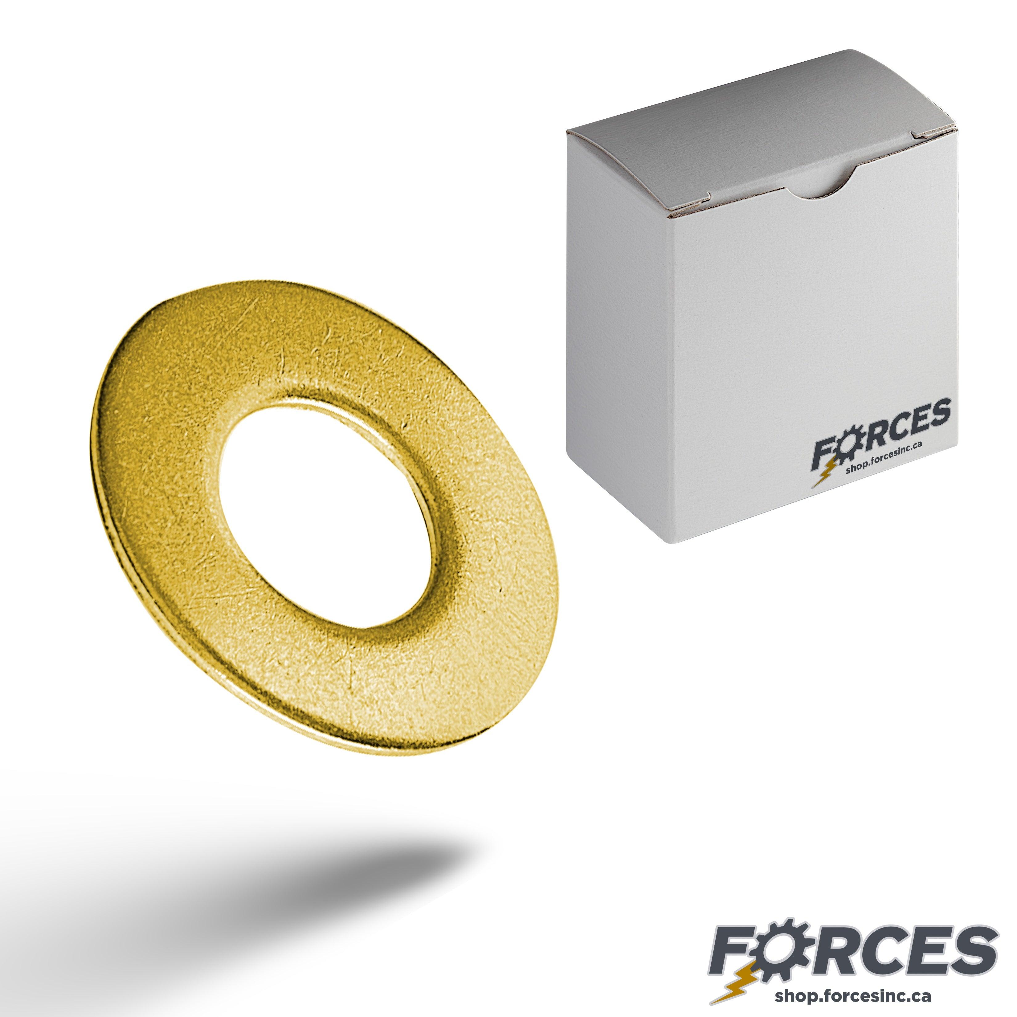 Standard Flat Washers (DIN 125) M10 x 20mm O.D. - Brass [60/PK] - Forces Inc