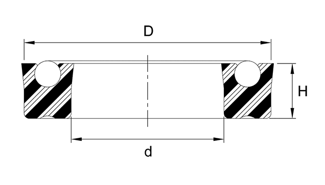 Standard Polypak® Rod/Piston U-Seal 0.187" x 0.437" x 0.125" - AU/NBR - Forces Inc