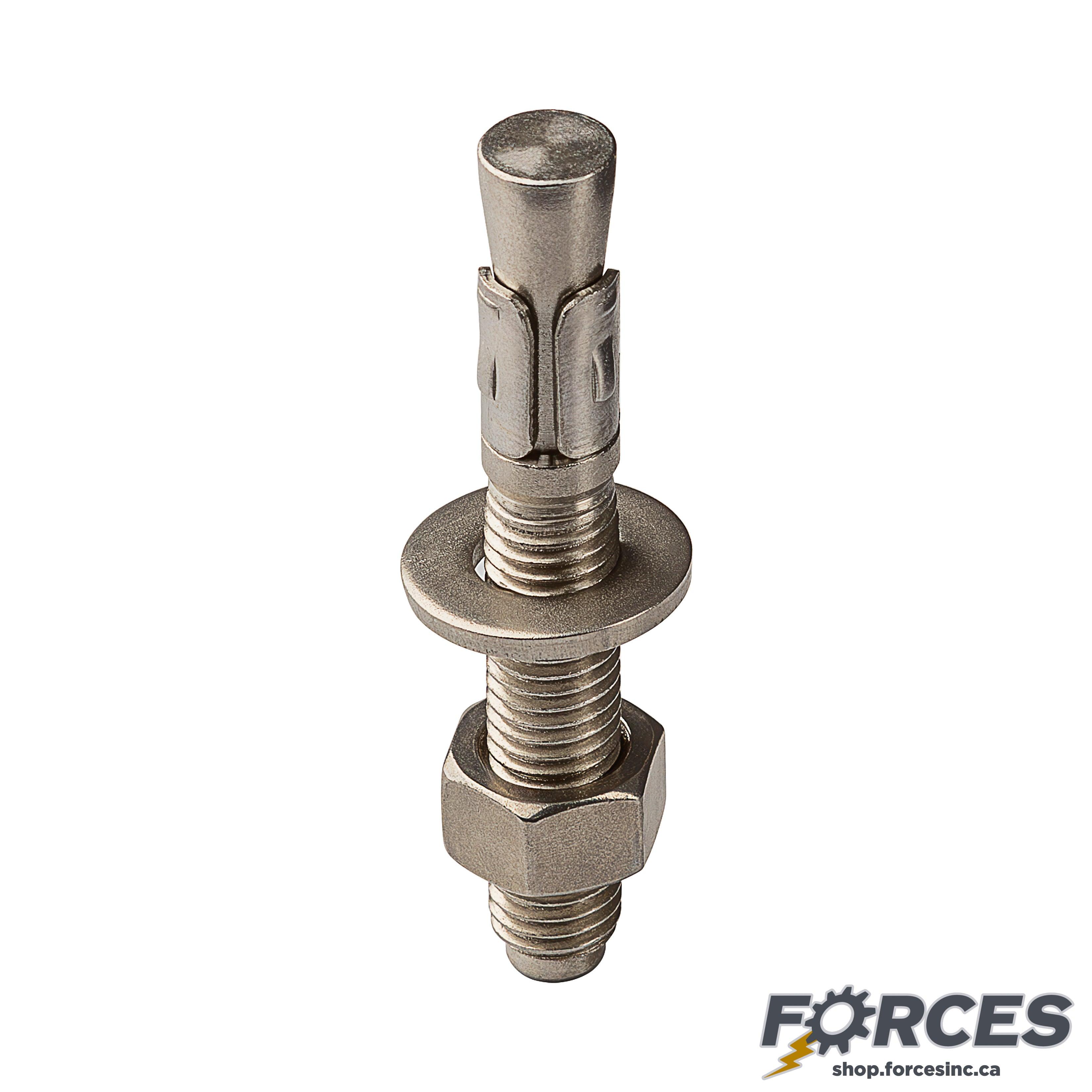 Stud Wedge Anchors 1"-8 x 12" - Stainless Steel 18-8 [10/PK] - Forces Inc