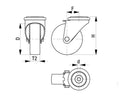 Thermoplastic Bolt-Hole Caster 8" x 2" W/ Brake, 660 Lbs Load | LEXR-POTHS 200XK-FI - Forces Inc