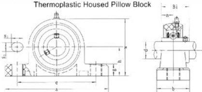 Thermoplastic Pillow Block 1" Shaft Stainless with Set Screws | PPL205-SSUC205 - Forces Inc