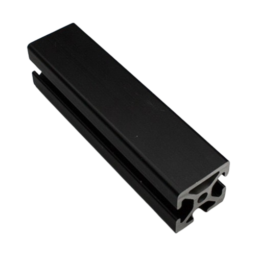 1" x 1" Black Smooth Tri-Slotted Aluminum Extrusion