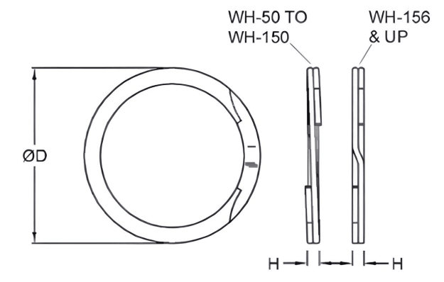 WH-081 | Internal Spiral Retaining Ring (WH) 0.812" - Carbon Steel - Forces Inc