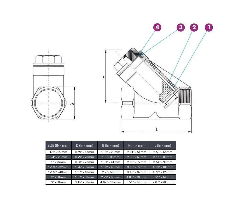 Y-Strainer NPT 800 WOG Stainless Steel 316